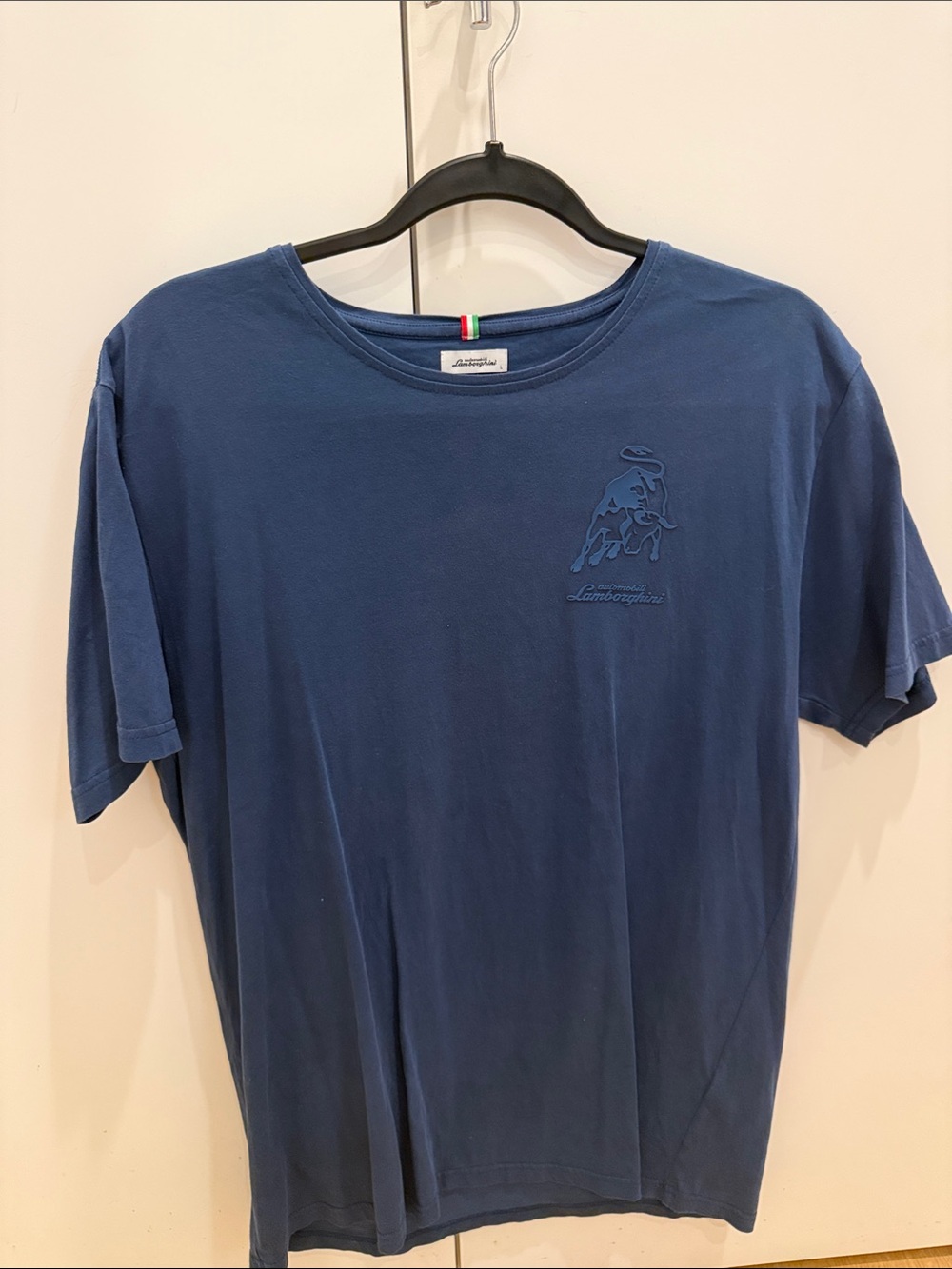 Lamborghini Navy Blue Short Sleeve Crewneck Logo Tee